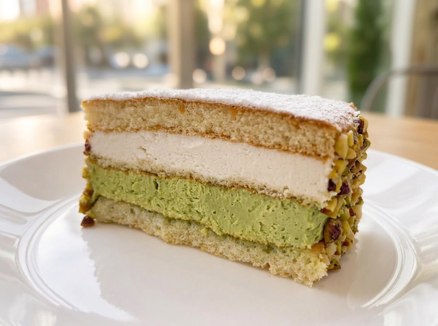 Pistachio And Ricotta Cake.